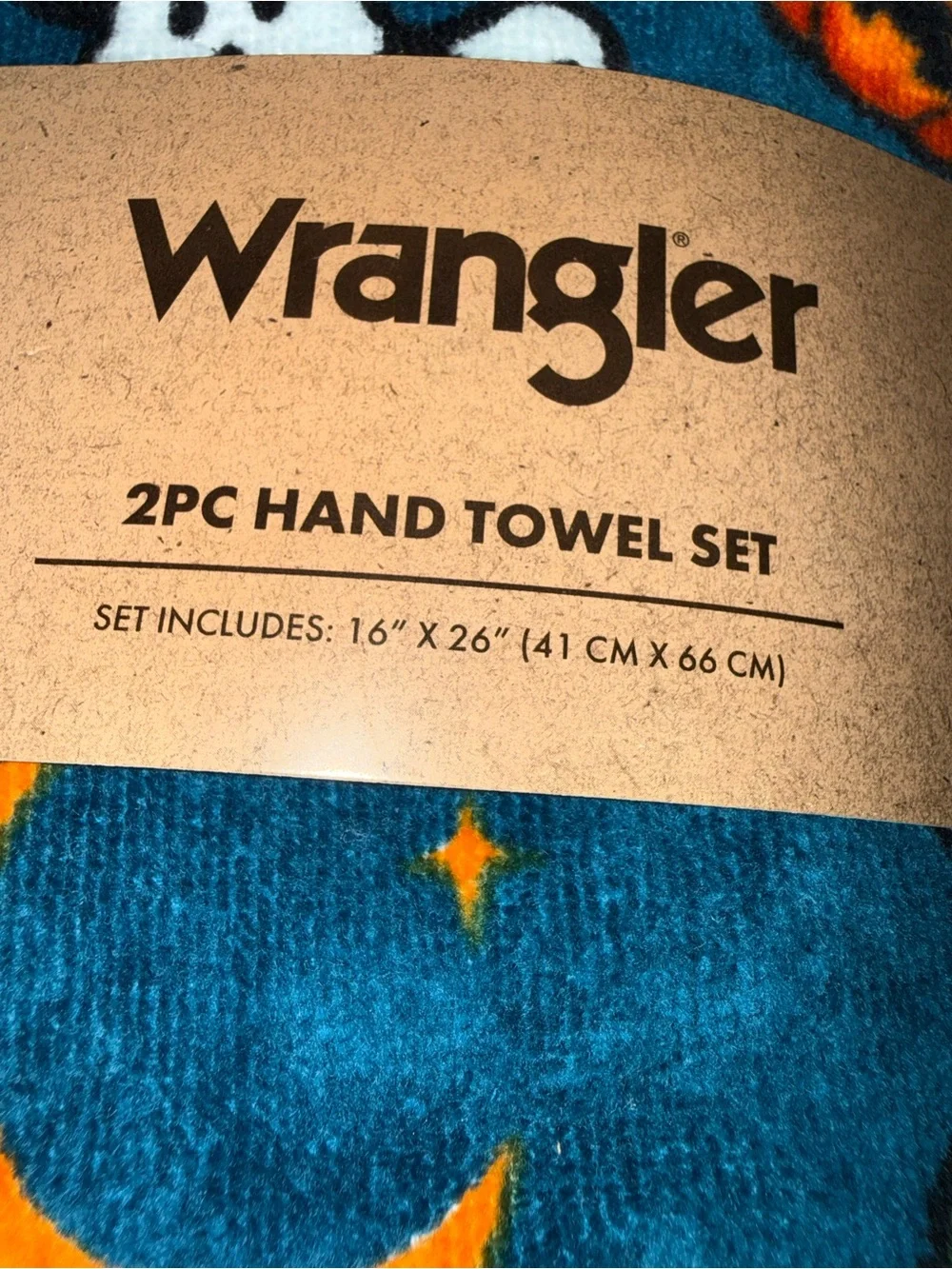 NEW WRANGLER 2 HAND TOWEL RICH NAVY BLUE HALLOWEEN WESTERN GHOST CACTUS THEME